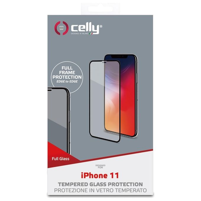 Celly Full Glass Pellicola Protettiva per iPhone 11 Nero