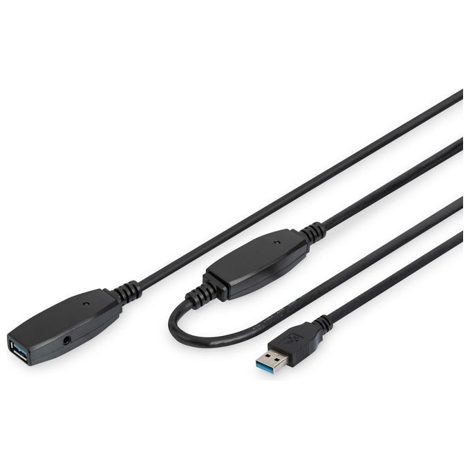 Digitus DA-73106 Cavo di prolunga USB 3.2 Gen 1 attivo 15 m con amplificatore di segnale colore Nero