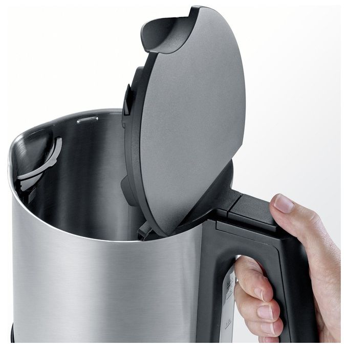 Severin WK3409 Bollitore Elettrico 1.7 L 2200 W Filtro Anticalcare Base 360° colore Nero Acciaio Inox