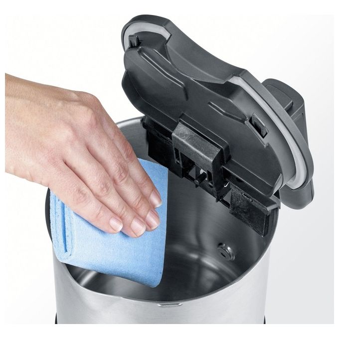 Severin WK3409 Bollitore Elettrico 1.7 L 2200 W Filtro Anticalcare Base 360° colore Nero Acciaio Inox