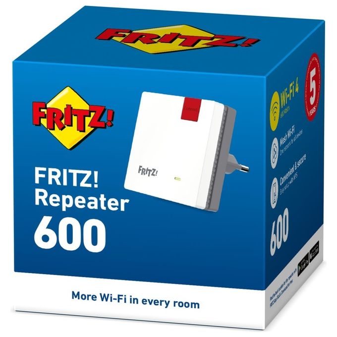 Fritz! Wireless Extender 600m Bianco 2.4-5ghz ieee 802.11ac-n-g-b-a