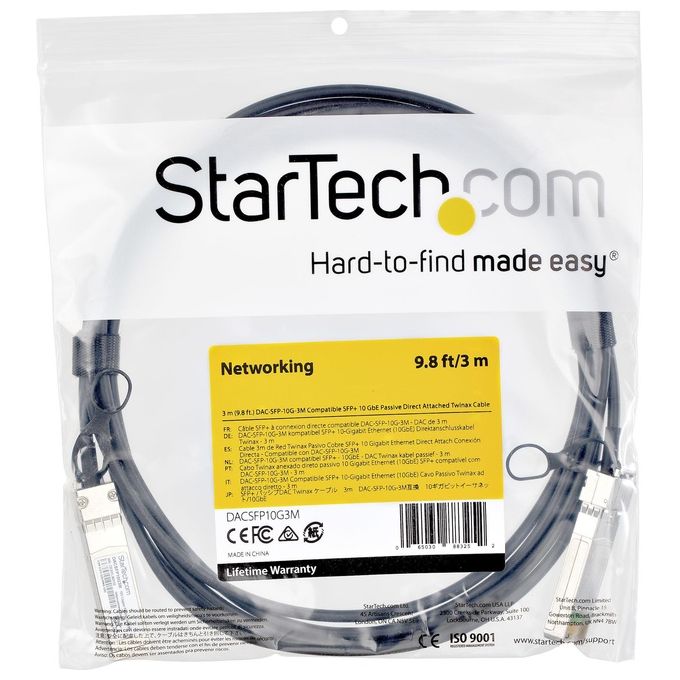 Startech Cavo Twinax Con Collegamento Diretto Sfp+ Compatibile con Dell Emcdac-sfp-10g-2m 3mt