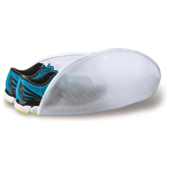 Meliconi Salvabucato Scarpe - Sacchetto protettivo per lavaggio scarpe, tessuto Double Washing Mesh, protezione per scarpe e cestello, Bianco