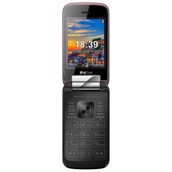 NGM Maxi Telefono Cellulare a Conchiglia Dual SIM Display 2.8'' Fotocamera 1.3 MP Radio FM Bluetooth MicroSD 32 GB colore Rose Gold