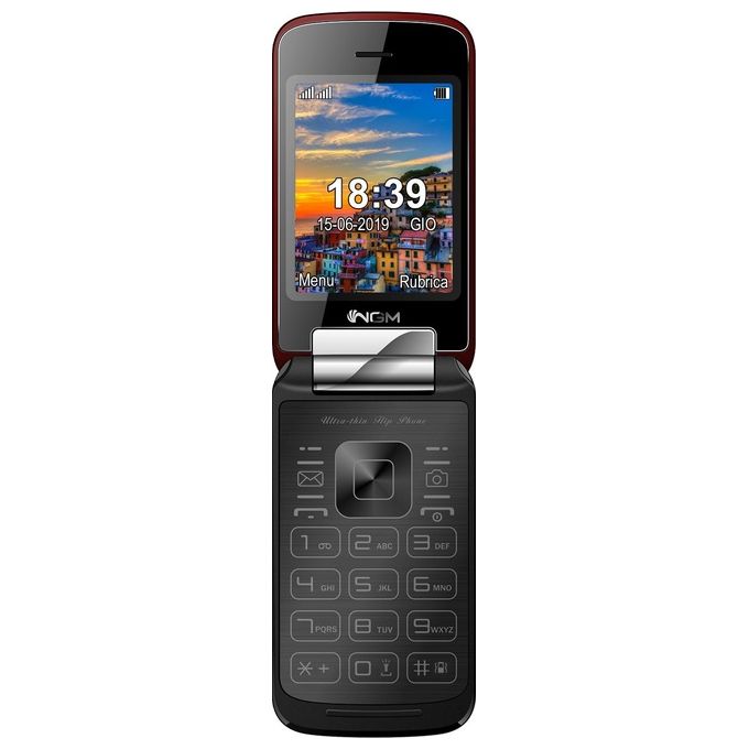 NGM-Mobile MAXI-RD Maxi Telefono Cellulare Clamshell Dual SIM Display 2.8'' 1,3 MP Bluetooth Radio FM MicroSD 32 GB colore Rosso