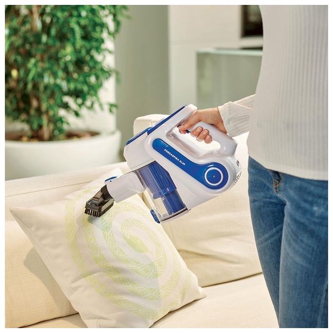 Polti PBEU0116 Forzaspira Slim SR90B Scopa Elettrica Senza Sacco Senza Filo 2 in 1 Capacita' 0,5 Litri Autonomia 40 min Sistema Ciclonico Bianco-Blu
