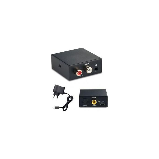 NVS COAD-A Convertitore Audio Digitale a Analogico 2 Ingressi Toslink RCA 2 Uscite Stereo RCA Jack 3.5 mm colore Nero