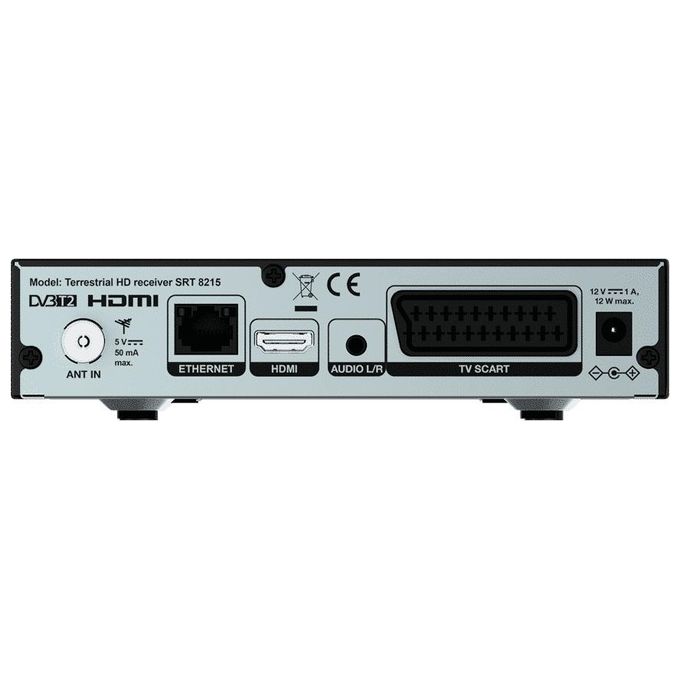 Strong SRT8215 Decoder Digitale Terrestre DVB-T2 Full HD 1080p Dolby Digital Plus HDMI USB LAN colore Nero