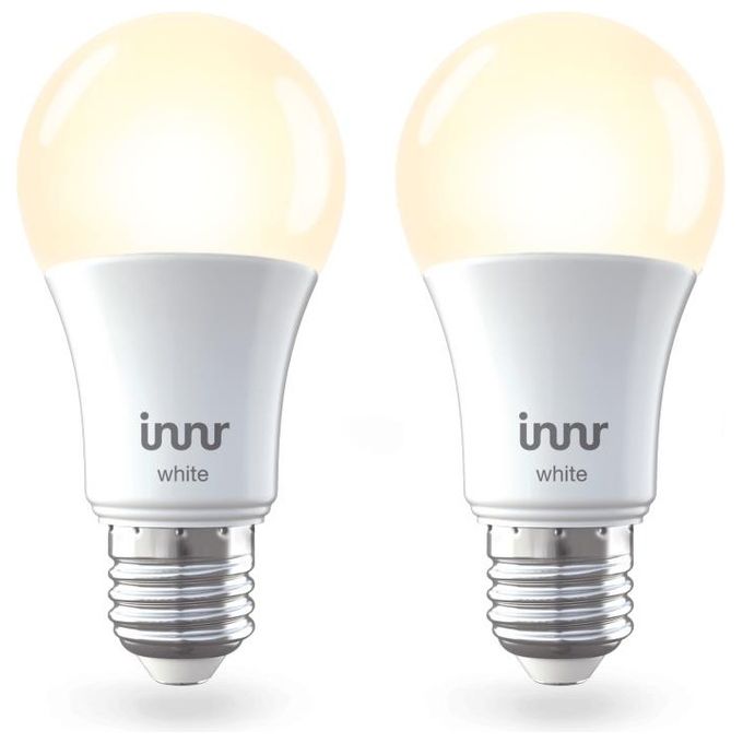 Innr E27 Lampadina LED, White, Dimmerabile, Compatible with Philips Hue* and Echo Plus (Hub Richiesto) Confezione 2 pezzi