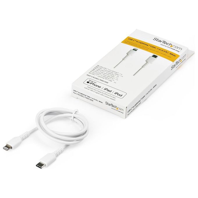 StarTech.com Cavo Usb-C a Lightning da 1mt con Certificazione Apple MFi Bianco