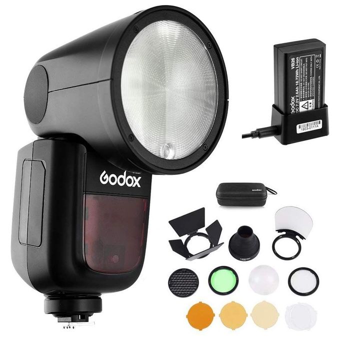 GODOX D167611 V1 Flash Speedlite TTL Testa Tonda Batteria Li-ion 7.2V 2600mAh Sincronizzazione 1-8000s Wireless 2.4G colore Nero