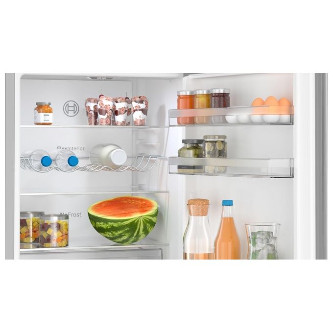 Bosch KGN367LDF Serie 4 Frigorifero Combinato 321 L 186 cm Classe D 35 dB No Frost Perfect Fit (186x60x67 cm) colore Acciaio Inox