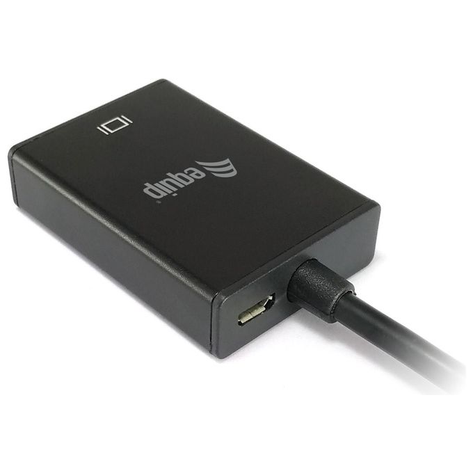 Equip 119038 Cavo e Adattatore Video 0.2mt Vga (D-Sub)  3.5mm Dvi-D  Usb Nero