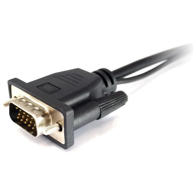 Equip 119038 Cavo e Adattatore Video 0.2mt Vga (D-Sub)  3.5mm Dvi-D  Usb Nero