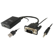 Equip 119038 Cavo e Adattatore Video 0.2mt Vga (D-Sub)  3.5mm Dvi-D  Usb Nero