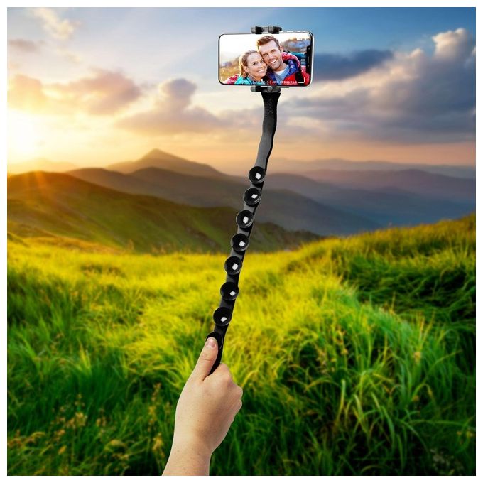 Celly Flexible Selfie Stick Snake Supporto Flessibile Per Smartphone Nero