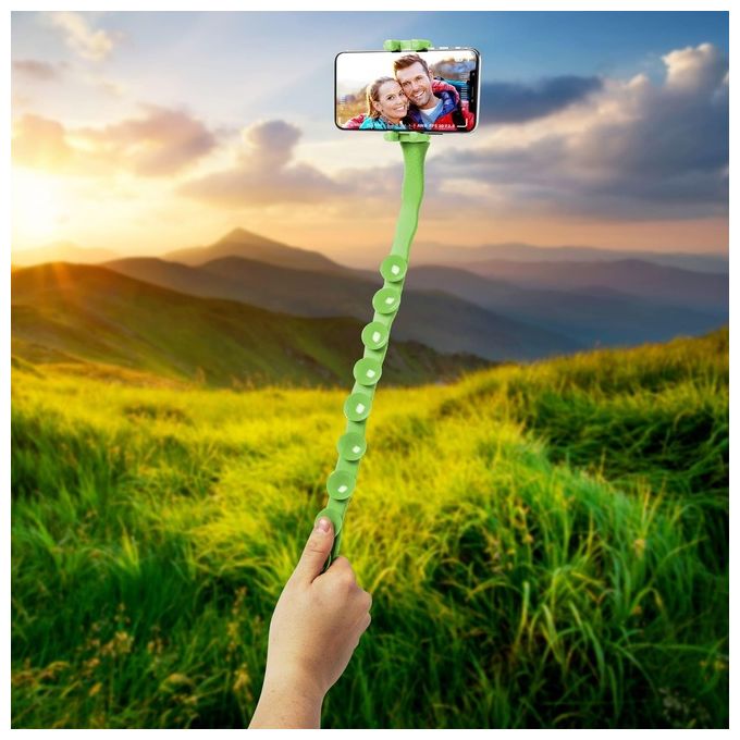 Celly Flexible Selfie Stick Snake Supporto Flessibile Per Smartphone Verde