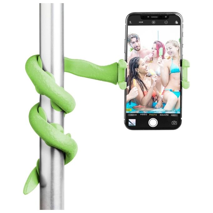 Celly Flexible Selfie Stick Snake Supporto Flessibile Per Smartphone Verde