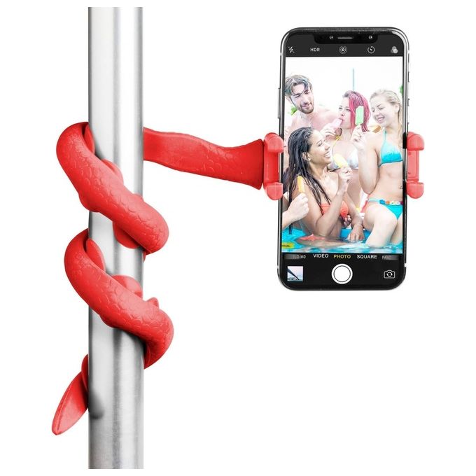 Celly Flexible Selfie Stick Snake Supporto Flessibile Per Smartphone Rosso