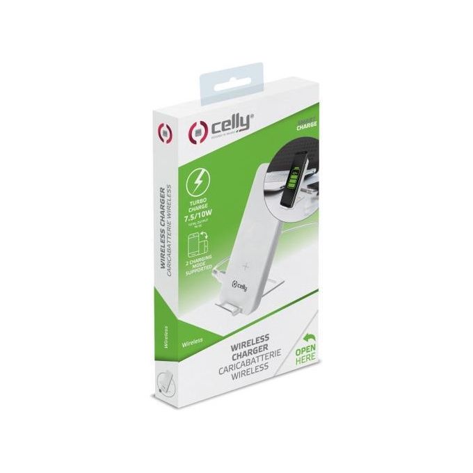 Celly Caricatore Wireless senza Fili Bianco