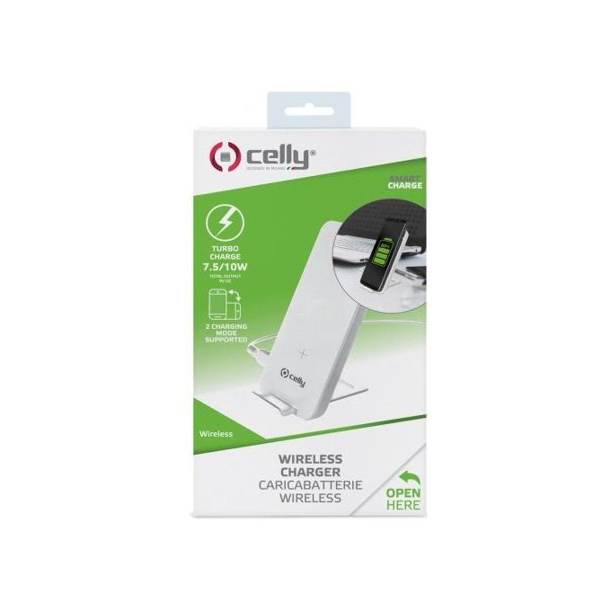 Celly Caricatore Wireless senza Fili Bianco