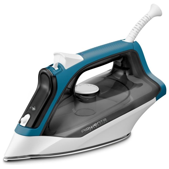 Rowenta DX1550 Effective Ferro da Stiro a Vapore Capacita' 300 ml 2200 W 30 g-min Colpo di Vapore 110g Nero-Blu