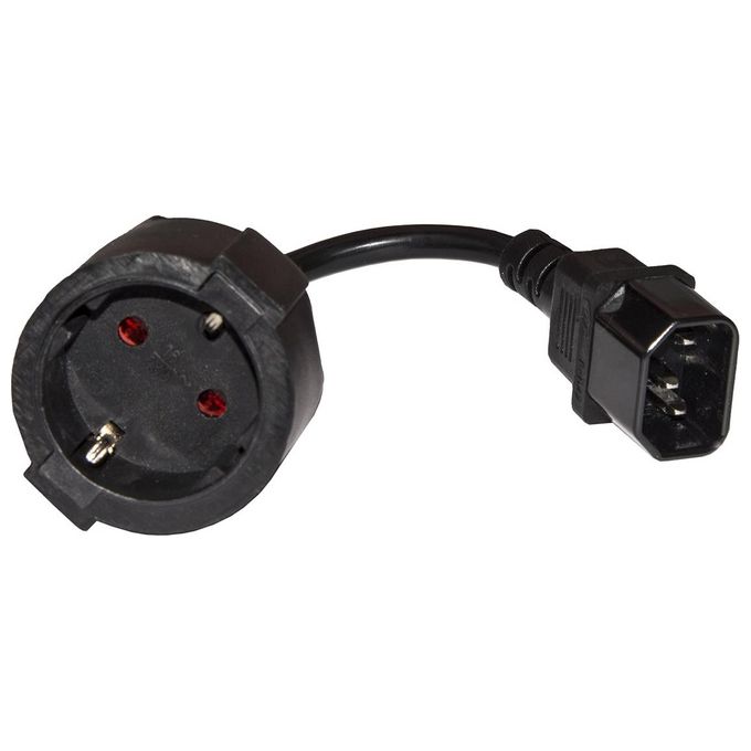 Link cavo adattatore di alimentazione presa schuko tedesca femmina - iec c14 maschio cm 15