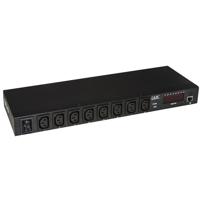 Link Multipresa 8 Porte Iec C13 Femmina Controllo Tramite IP con Display per Volt e Ampere e Sensori Ambientali