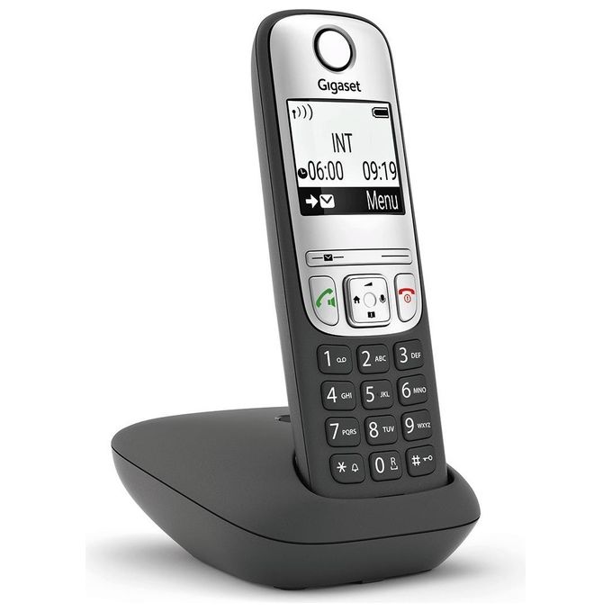 Gigaset S30852-H2810-B101 A690 Telefono Cordless Analogico con Vivavoce Identificatore di Chiamata Rubrica 100 Voci colore Nero