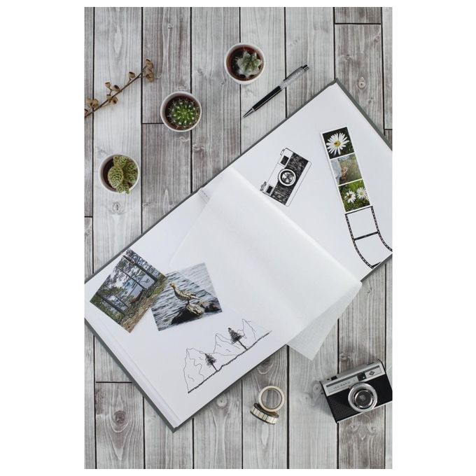 Hama Album Fotografico Fine Art Jumbo 30x30cm 80 Pagine Bianche Grigio