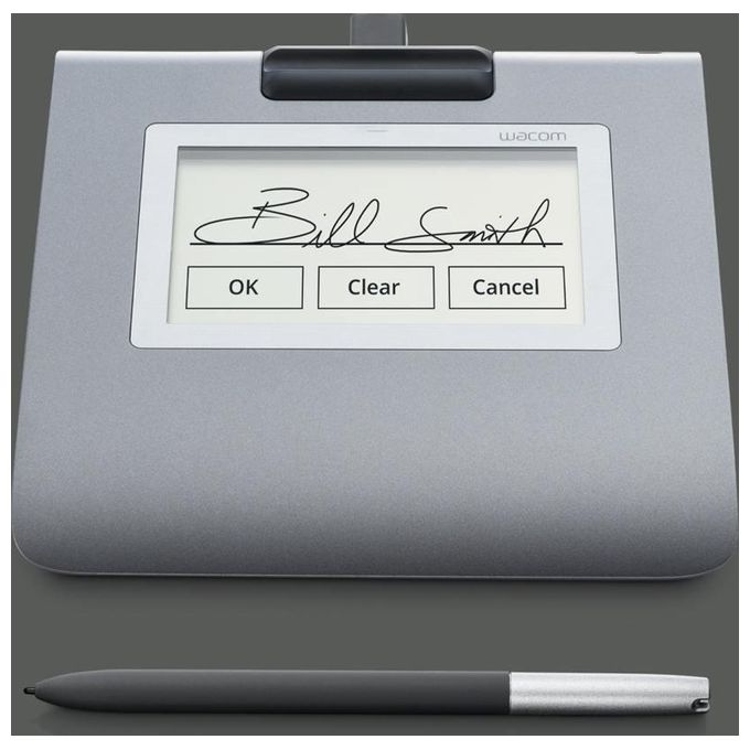 Wacom STU-430 Sign Pad Tavoletta per Firma Grafometrica Display LCD 4,5'' 320x200 px Penna EMR Software Sign Pro PDF colore Grigio