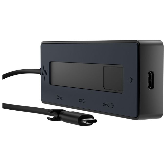 HP 6G842AA Hub Multiporta 4K USB-C 4 porte USB-C 10 Gbps risoluzione 3840x2160 fino a 65 W compatibile Windows macOS Chrome OS Android colore Nero