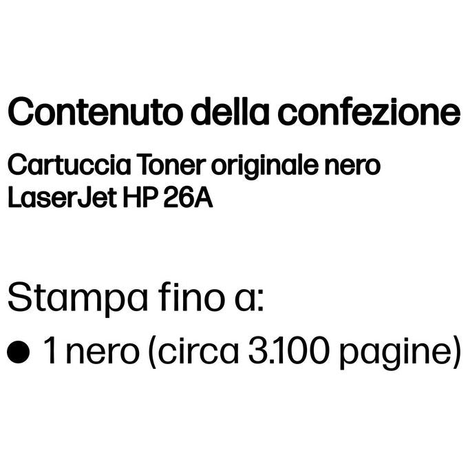 HP 26A Nero originale LaserJet cartuccia toner ( CF226A ) per LaserJet Pro M402d, M402dn, M402dw, M402n, MFP M426dw, MFP M426fdn, MFP M426fdw