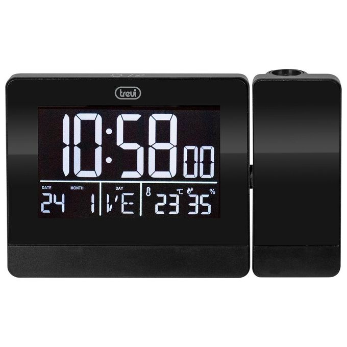 Trevi EC 884 PJ Orologio-Sveglia Digitale con Proiezione Orario Nero