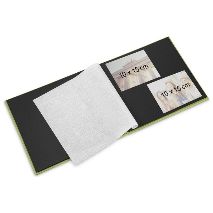 Hama Fine Art Album Fotografico e Portalistino a Spirale Verde 28x24cm 50 Pagine Nere