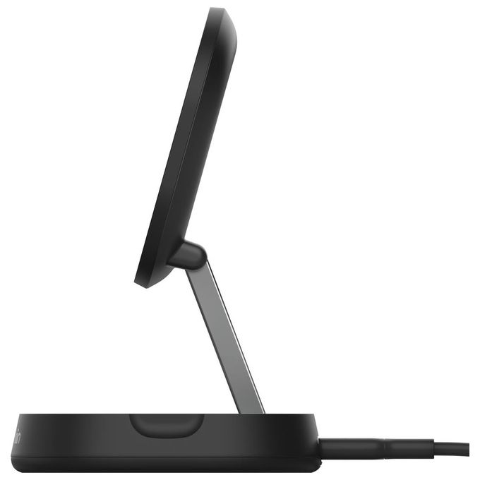 Belkin WIA008BTBK Supporto di Ricarica Wireless Qi2 15W Convertibile con Cavo USB-C 1,5 m colore Nero