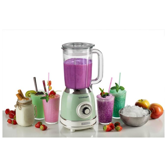 Ariete 583 Vintage Frullatore da tavolo 1,5 L 1000 W 4 Lame Acciaio Inox 4 Velocita' Pulse Tritaghiaccio colore Verde
