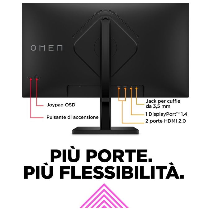 HP 780F9E9#ABB OMEN Monitor da Gaming 27'' FHD 165Hz IPS 1ms AMD FreeSync Premium DisplayHDR 400 colore Nero