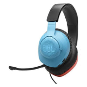 JBL JBLQTUM100N Quantum 100N Cuffie da Gaming Over-Ear con Filo Microfono Rimovibile QuantumSOUND Signature Memory Foam colore Blu e Rosso