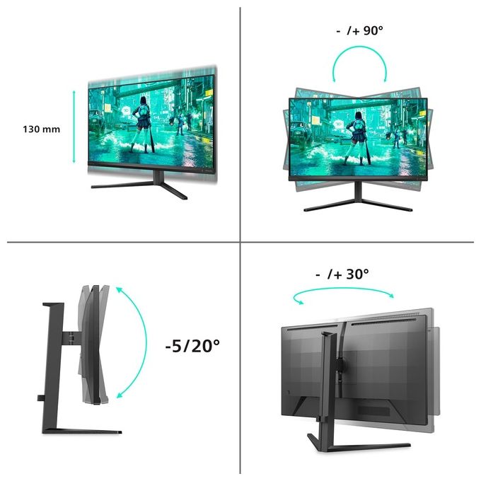 Philips 27M2N3200A-00 Evnia Monitor Gaming 27'' Full HD 1920x1080 Fast IPS 180 Hz 1 ms HDR10 colore Nero