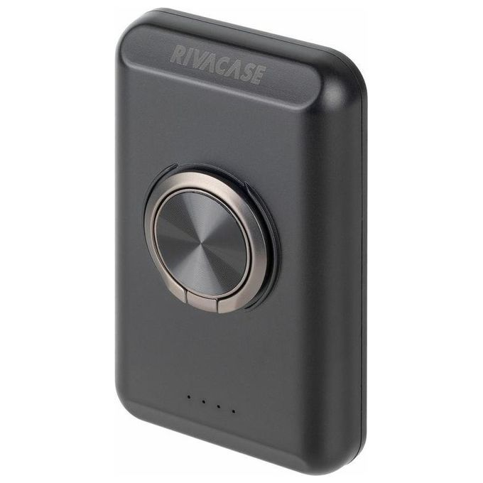 Rivacase VA2603 Power Bank 5000 mAh MagSafe Qi 15W Ricarica Rapida QC 3.0 USB-A USB-C colore Nero