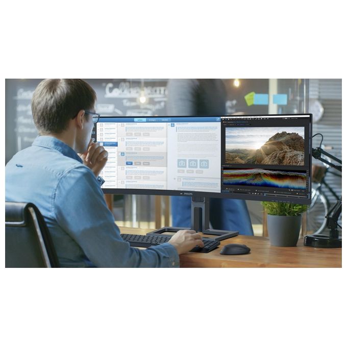 Philips 45B1U6900CH-00 Serie 6000 Monitor PC 44.5'' UltraWide DQHD 5120x1440 VA Curvo 32:9 USB-C Docking Webcam 5MP KVM colore Nero