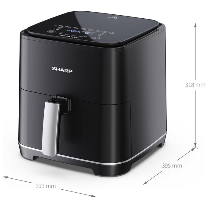 Sharp AF-GS552AE-B Friggitrice ad aria 5,5 L 1650 W 8 programmi Touch Control colore Nero