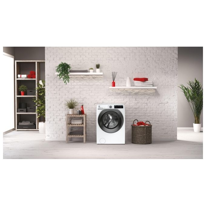 Hoover H-WASH 550 HW 210AMBS-1-S Lavatrice a carica frontale 10 Kg  1200 giri Classe A 9 cicli Care Motore Eco-Power 60x59X85 Bianco