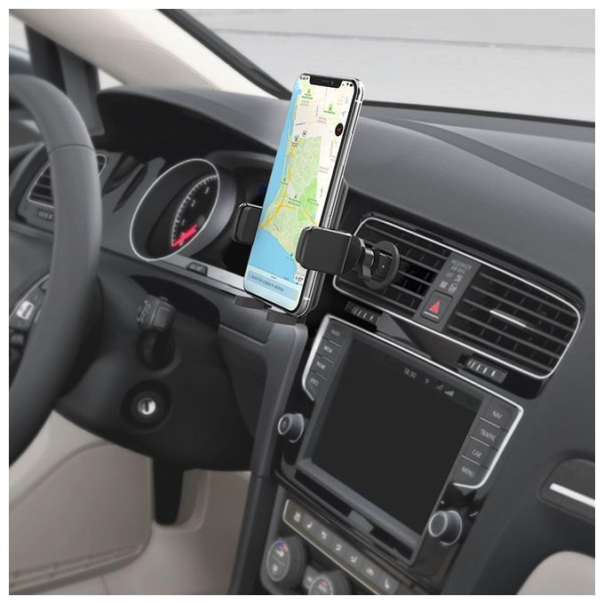 Celly MOUNTVENTPLUSBK Airvent Holder Plus Supporto Smartphone da Auto clip griglia universale fino a 6,5'' rotazione 360° colore Nero