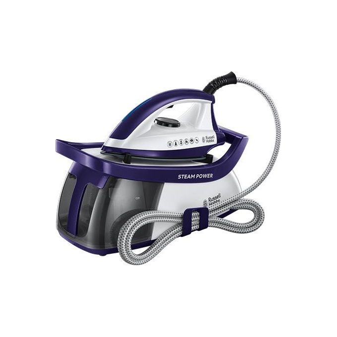 Russell Hobbs 24440-56 Steam Power Ferro da Stiro a Caldaia 2600W 4,5 bar Piastra Ceramica 1,3L colore Viola Bianco
