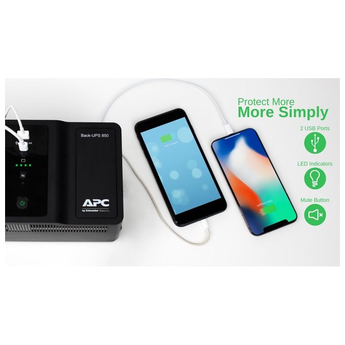 APC Back-UPS BE850G2 UPS 230 V c.a. V 520W 850VA Connettori di Uscita 8 Nero