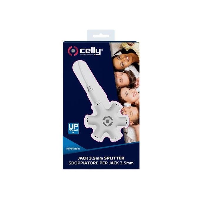 Celly Mix 5 Input Jack 3.5mm Splitter Audio Bianco