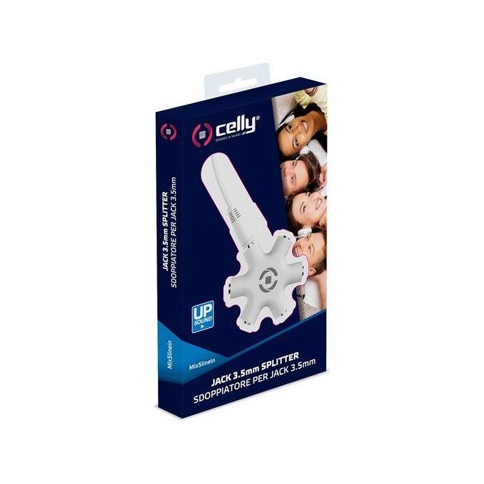 Celly Mix 5 Input Jack 3.5mm Splitter Audio Bianco