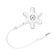 Celly Mix 5 Input Jack 3.5mm Splitter Audio Bianco